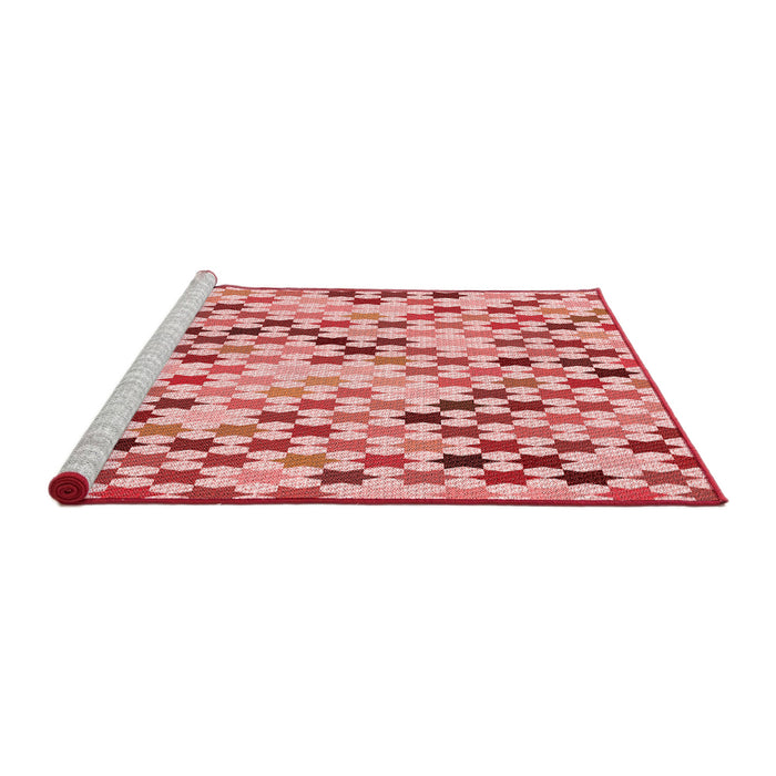 Sideview of Machine Washable Transitional Deep Rose Pink Rug, wshpat428rd