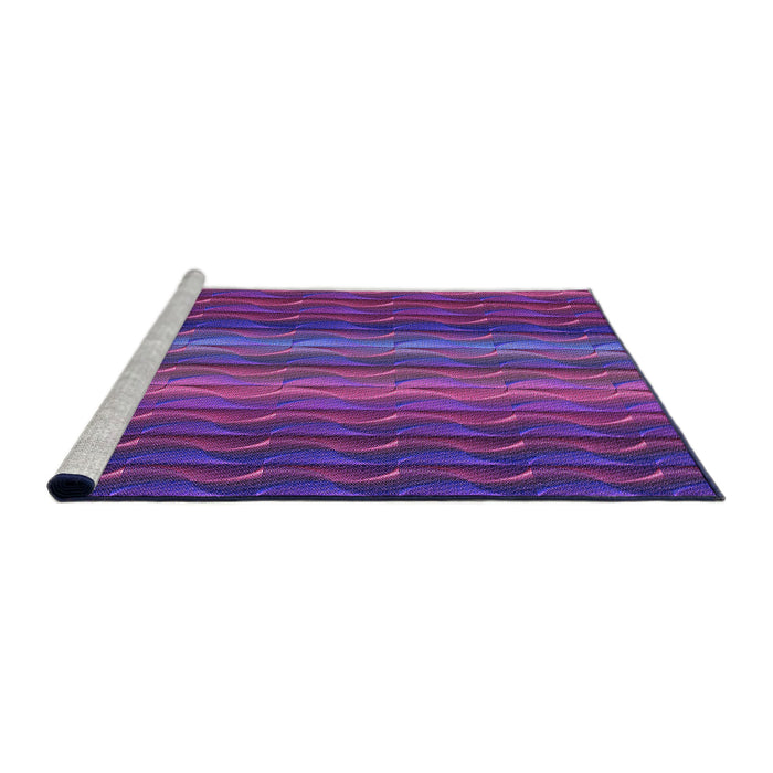 Sideview of Machine Washable Transitional Dark Magenta Purple Rug, wshpat429pur