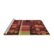 Machine Washable Transitional Cranberry Red Rug in a Bedroom, wshpat43brn