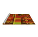 Sideview of Machine Washable Transitional Tomato Red Rug, wshpat43yw