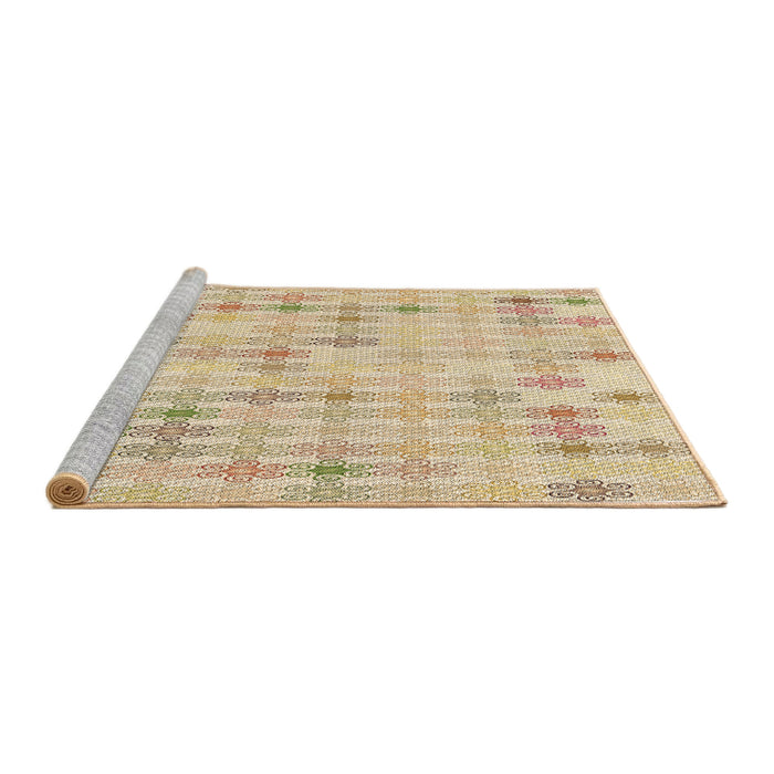 Sideview of Machine Washable Transitional Golden Blonde Gold Rug, wshpat430brn