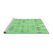 Sideview of Machine Washable Transitional Green Rug, wshpat430grn