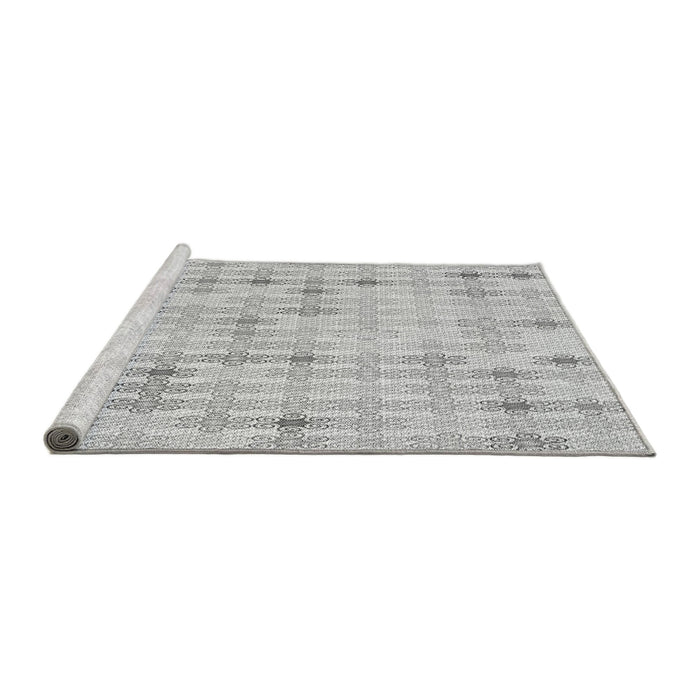 Sideview of Machine Washable Transitional Platinum Gray Rug, wshpat430gry