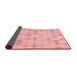 Thickness of Patterned Light Red Pink Rug, pat430rd