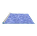 Sideview of Machine Washable Transitional Blue Rug, wshpat431blu