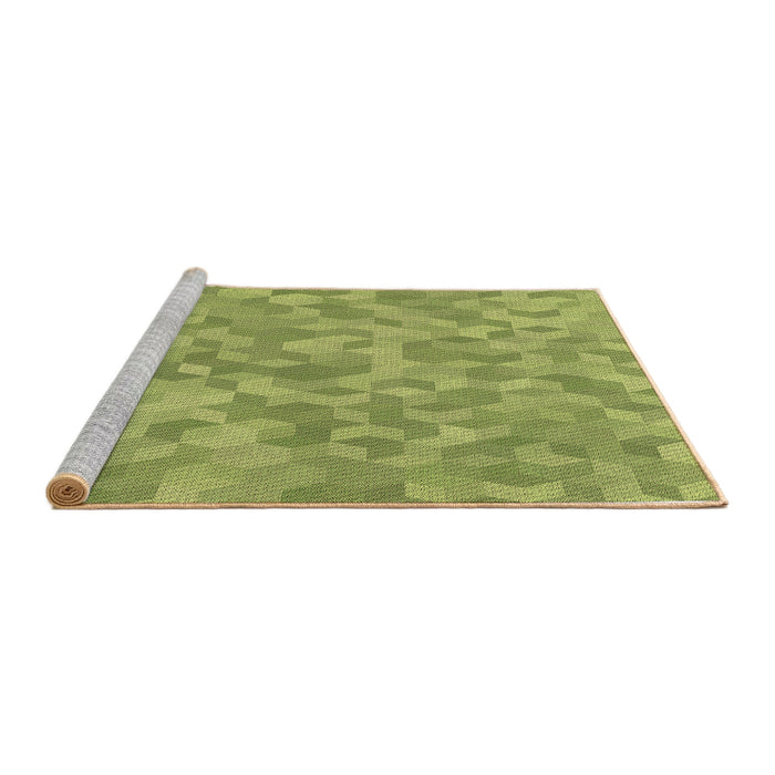Sideview of Machine Washable Transitional Green Rug, wshpat431brn