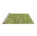 Sideview of Machine Washable Transitional Green Rug, wshpat431brn