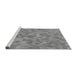 Sideview of Machine Washable Transitional Silver Gray Rug, wshpat431gry