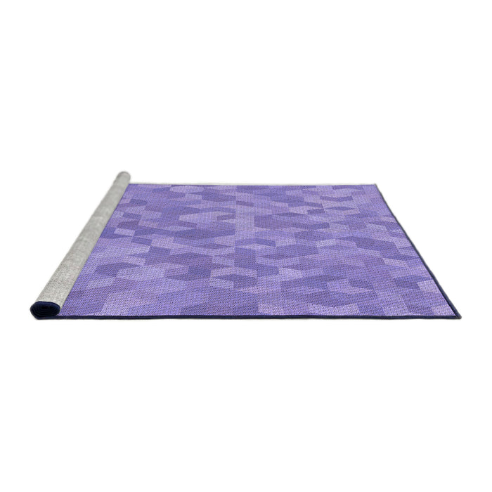 Sideview of Machine Washable Transitional Medium Slate Blue Rug, wshpat431pur