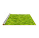 Sideview of Machine Washable Transitional Green Rug, wshpat431yw