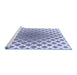 Sideview of Machine Washable Transitional Lavender Blue Rug, wshpat432blu