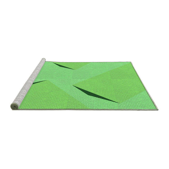 Sideview of Machine Washable Transitional Emerald Green Rug, wshpat434grn
