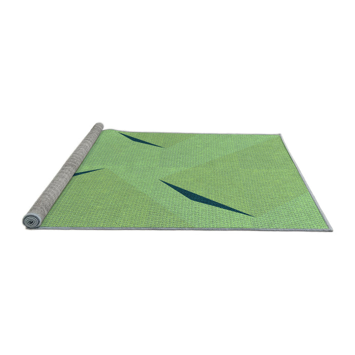 Sideview of Machine Washable Transitional Green Rug, wshpat434lblu
