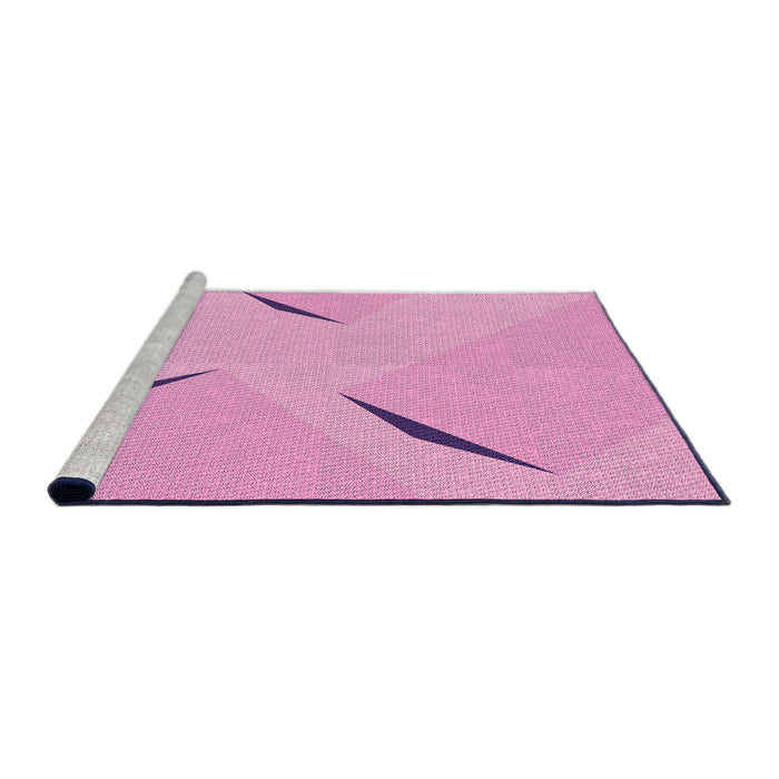 Sideview of Machine Washable Transitional Pastel Purple Pink Rug, wshpat434pur