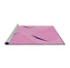 Sideview of Machine Washable Transitional Pastel Purple Pink Rug, wshpat434pur