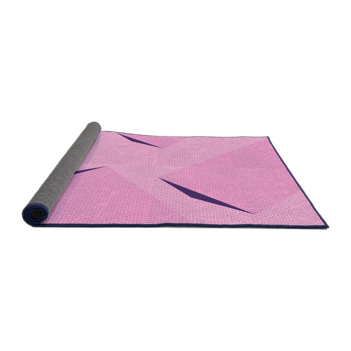 Thickness of Patterned Pastel Purple Pink Rug, pat434pur