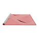 Sideview of Machine Washable Transitional Pastel Pink Rug, wshpat434rd