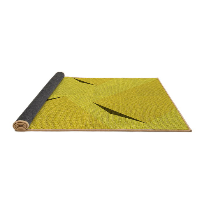 Thickness of Patterned Yellow Rug, pat434yw