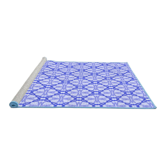 Sideview of Machine Washable Transitional Periwinkle Purple Rug, wshpat435blu