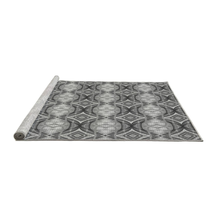 Sideview of Machine Washable Transitional Cloud Gray Rug, wshpat436gry