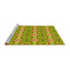 Sideview of Machine Washable Transitional Green Rug, wshpat436yw