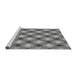 Sideview of Machine Washable Transitional Carbon Gray Rug, wshpat437gry