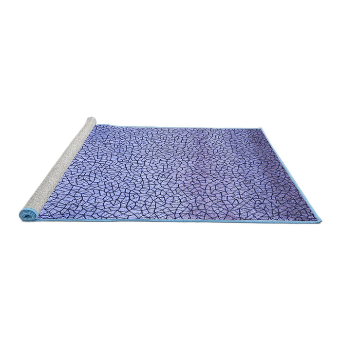 Sideview of Machine Washable Transitional Deep Periwinkle Purple Rug, wshpat438blu