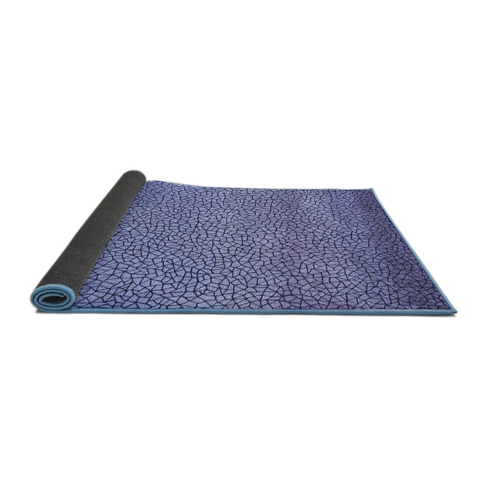 Thickness of Patterned Deep Periwinkle Purple Rug, pat438blu