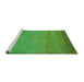 Sideview of Machine Washable Transitional Green Rug, wshpat438grn