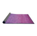 Thickness of Patterned Dark Magenta Purple Rug, pat438pur