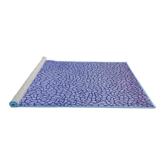 Sideview of Machine Washable Transitional Denim Blue Rug, wshpat439blu