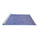 Sideview of Machine Washable Transitional Denim Blue Rug, wshpat439blu