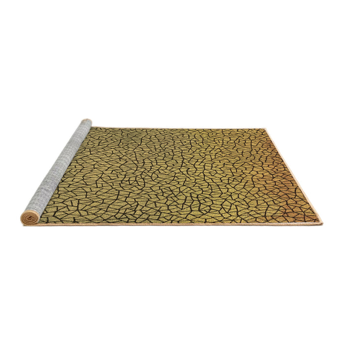 Sideview of Machine Washable Transitional Yellow Rug, wshpat439brn