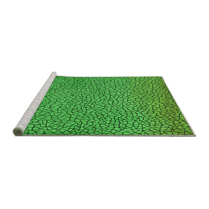 Sideview of Machine Washable Transitional Green Rug, wshpat439grn