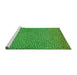 Sideview of Machine Washable Transitional Green Rug, wshpat439grn