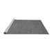 Sideview of Machine Washable Transitional Dark Gray Rug, wshpat439gry