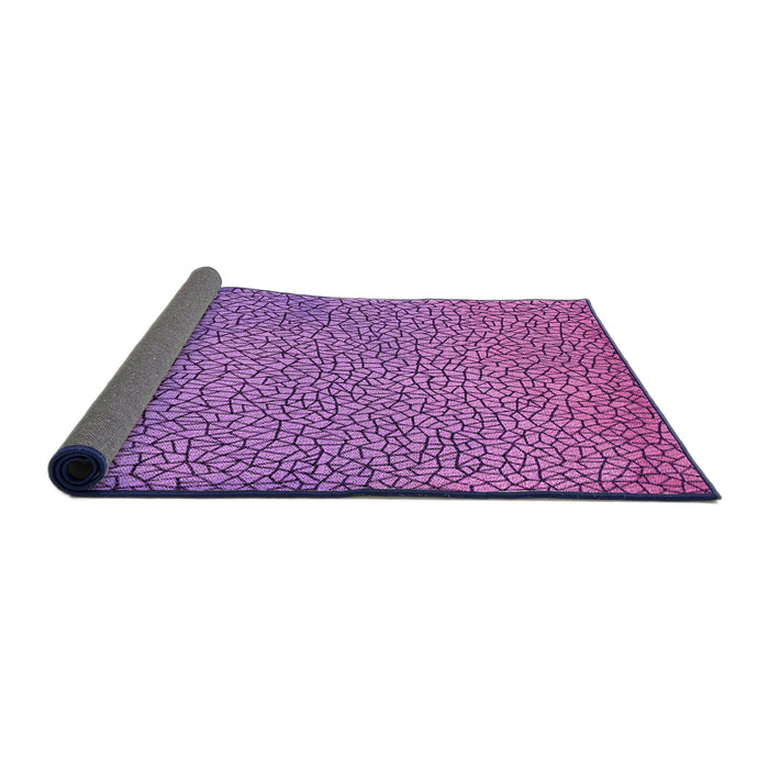 Thickness of Patterned Purple Rug, pat439pur