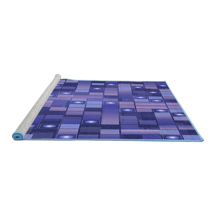 Machine Washable Transitional Light Slate Blue Rug in a Bedroom, wshpat44blu