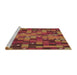 Machine Washable Transitional Orange Rug in a Bedroom, wshpat44brn