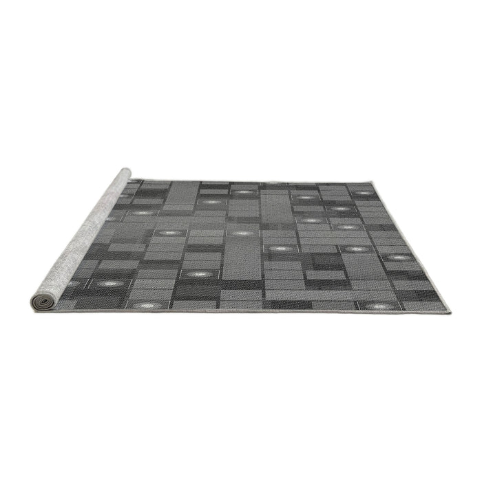 Sideview of Machine Washable Transitional Gunmetal Gray Rug, wshpat44gry
