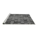 Sideview of Machine Washable Transitional Gunmetal Gray Rug, wshpat44gry