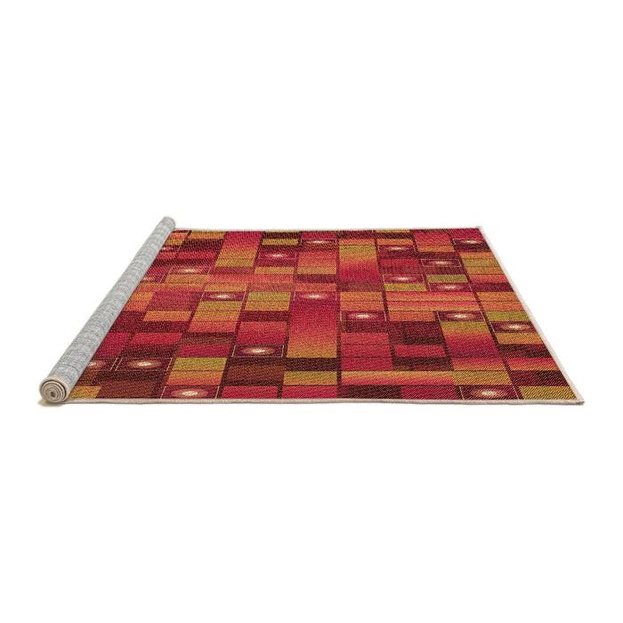 Machine Washable Transitional Orange Red Orange Rug in a Bedroom, wshpat44org