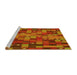 Sideview of Machine Washable Transitional Neon Orange Rug, wshpat44yw