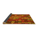 Thickness of Patterned Neon Orange Rug, pat44yw
