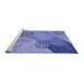 Sideview of Machine Washable Transitional Denim Blue Rug, wshpat440blu