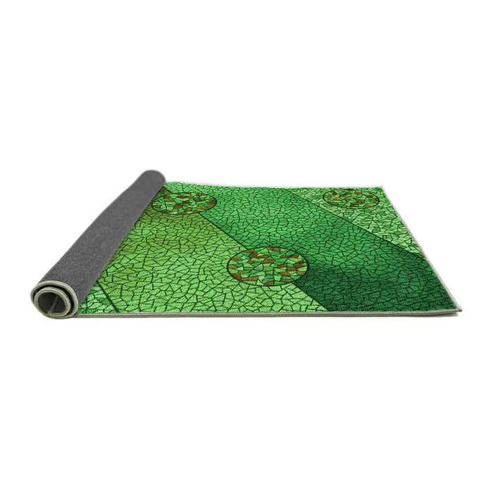 Thickness of Patterned Deep Emerald Green Rug, pat440grn