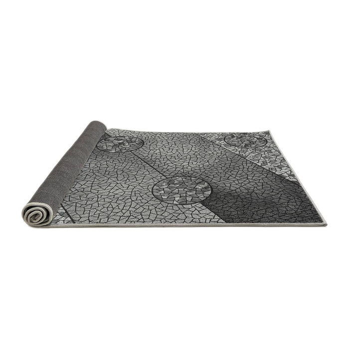 Thickness of Patterned Black Rug, pat440gry