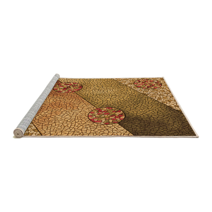 Sideview of Machine Washable Transitional Saffron Red Rug, wshpat440org