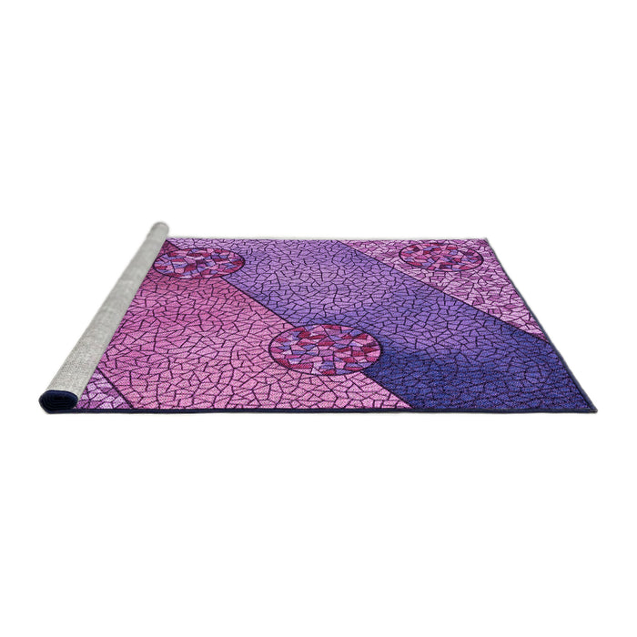 Sideview of Machine Washable Transitional Dark Magenta Purple Rug, wshpat440pur