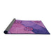 Thickness of Patterned Dark Magenta Purple Rug, pat440pur